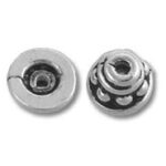 Silver metal snap fasteners, male and female