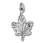 Silver maple leaf pendant charm