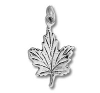 Silver maple leaf pendant charm
