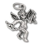Silver cupid charm with bow and arrow