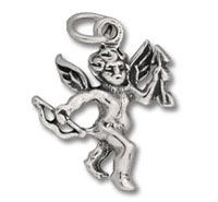 Silver cupid charm with bow and arrow