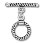 Silver twisted rope toggle clasp