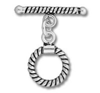 Silver twisted rope toggle clasp
