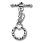 Silver heart toggle clasp jewelry connector