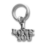 Silver LOVE YOU charm on ring