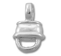 Small silver pendant charm with loop