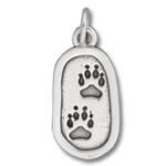 Silver paw print pendant charm