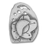 Silver pendant with stylized leaf and circles