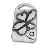 Silver pendant with abstract floral cutouts