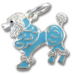 blue enameled poodle charm pendant