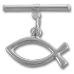Silver ichthys fish lapel pin