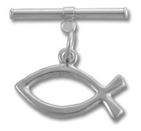 Silver ichthys fish lapel pin