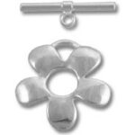 silver flower toggle clasp jewelry connector