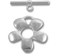 silver flower toggle clasp jewelry connector