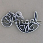 Silver cursive pendant with heart