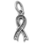 silver awareness ribbon pendant charm