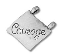 Silver pendant engraved with "Courage Silver pendant engraved with "Courage