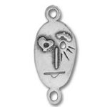 silver mask pendant with heart-shaped eye