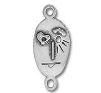 silver mask pendant with heart-shaped eye