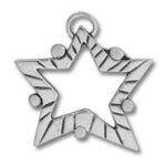 Silver six-pointed star pendant with round accents