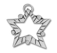 Silver six-pointed star pendant with round accents