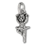 Silver cat ballerina charm pendant