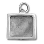 Square Silver Picture Frame Charm