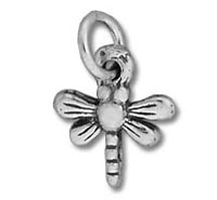 Silver dragonfly charm pendant