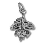 Silver oak leaf pendant charm