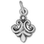 ornate silver fleur-de-lis pendant charm