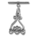 Silver filigree pendant with three dangling beads