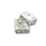 two square clear rhinestone beads
