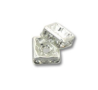 two square clear rhinestone beads