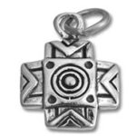 Silver geometric cross pendant charm