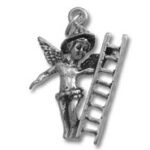 Silver angel charm with ladder