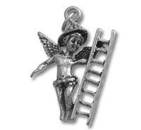 Silver angel charm with ladder