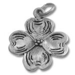Silver flower charm pendant