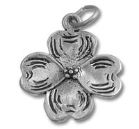 Silver flower charm pendant