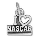 Silver I heart NASCAR charm pendant