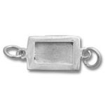 Silver rectangular box clasp with loops