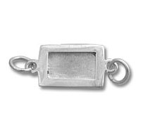 Silver rectangular box clasp with loops