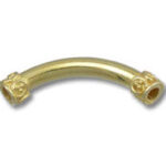 curved gold bead spacer with decorative ends