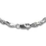 Silver chain necklace clasp close-up