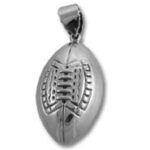 Silver football pendant with laces