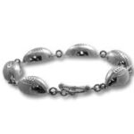 Sterling silver oval bead bracelet with clasp
