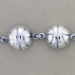 Silver spherical bead bracelet with toggle clasp