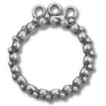 Beaded circular jewelry connector with three loops