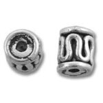 Two decorative antique silver beads