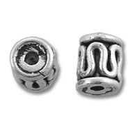 Two decorative antique silver beads