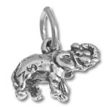 Small silver elephant charm pendant